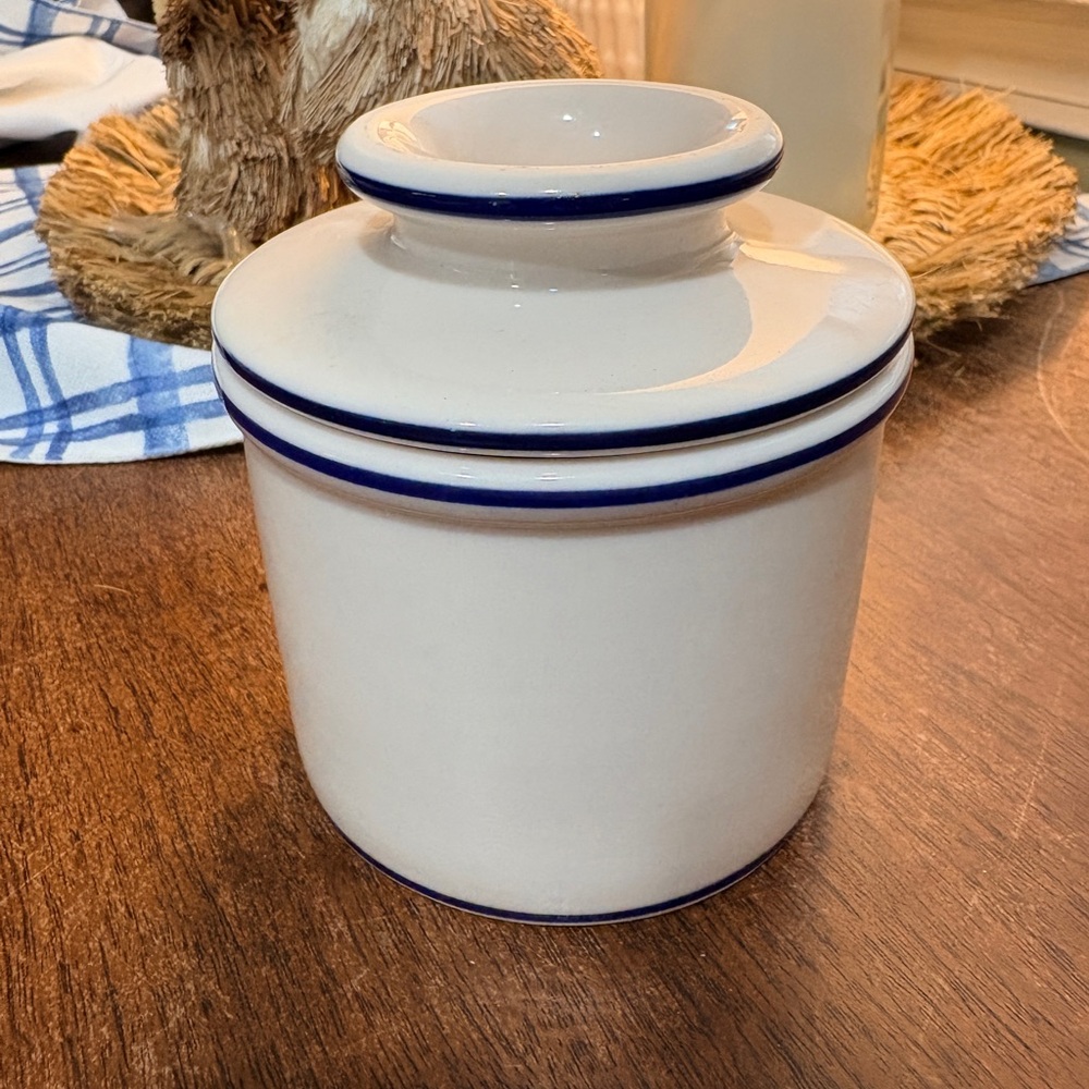 White Ceramic Butter Crock
